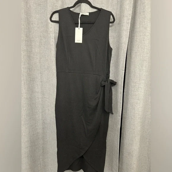 GRACE KARIN Women's Casual Knit Dress Sleeveless Summer V Neck Tie Waist Ribbed - Picture 6 of 8